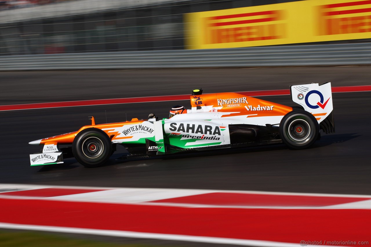 GP USA, 17.11.2012 - Prove Libere 3, Nico Hulkenberg (GER) Sahara Force India F1 Team VJM05