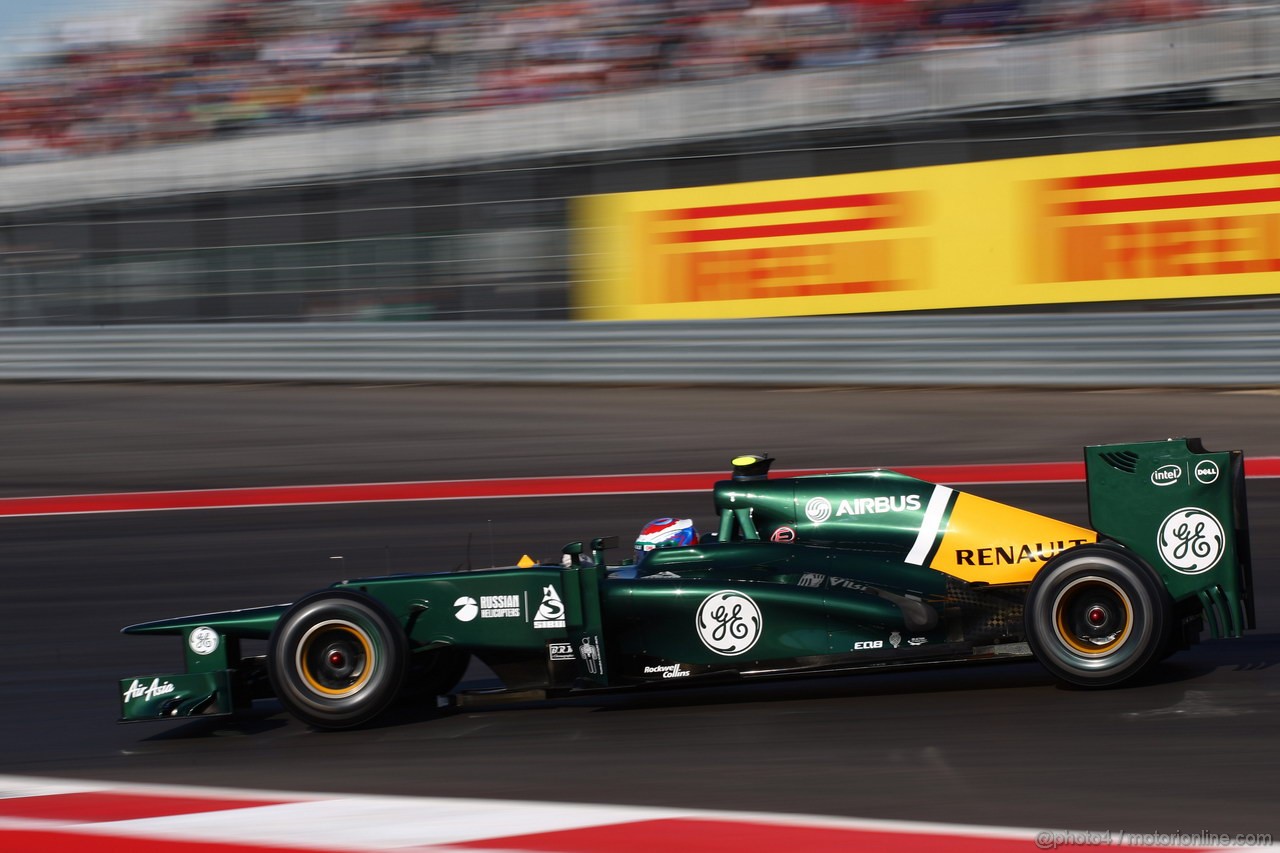 GP USA, 17.11.2012 - Prove Libere 3, Vitaly Petrov (RUS) Caterham F1 Team CT01 