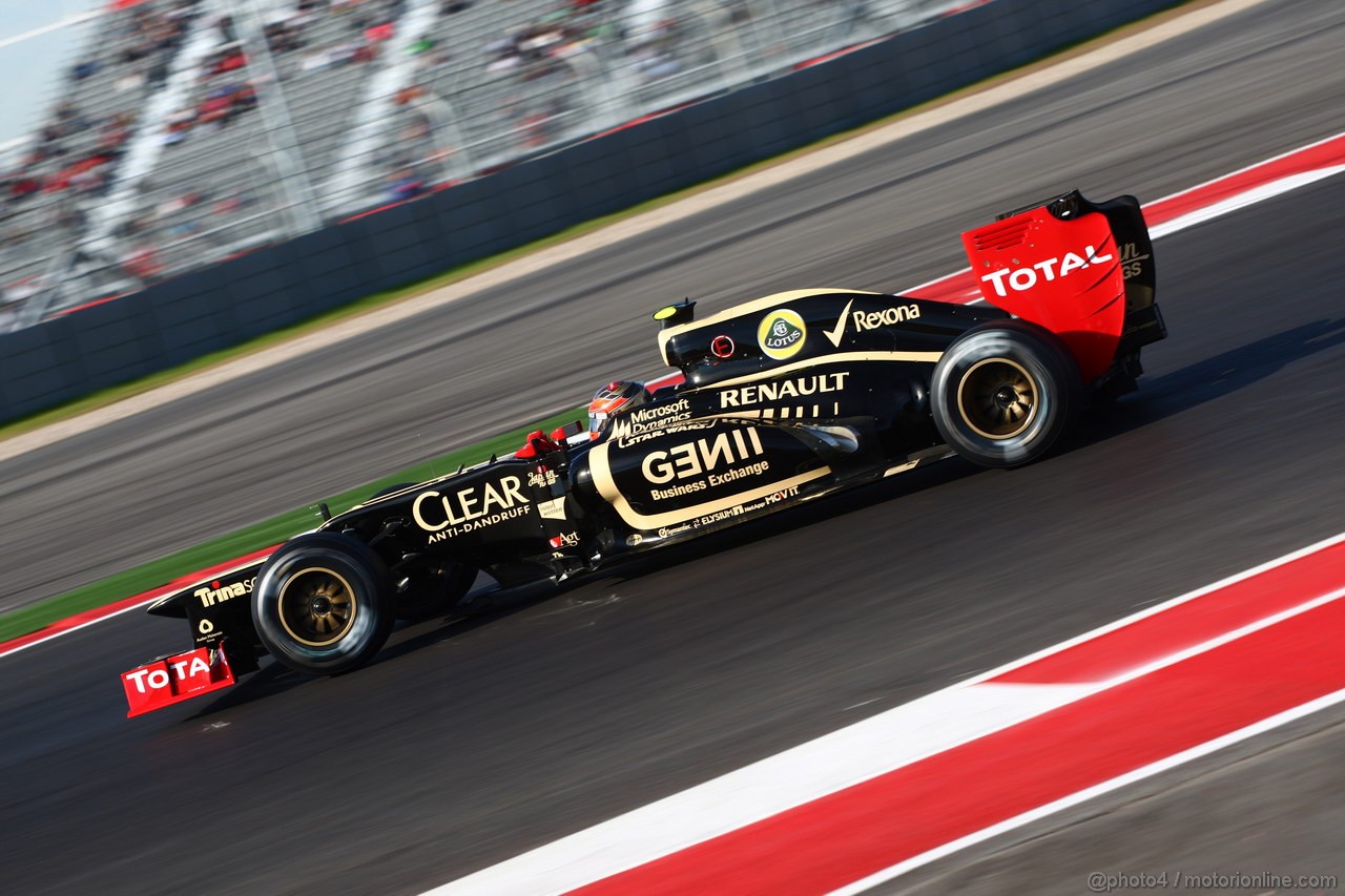 GP USA, 17.11.2012 - Prove Libere 3, Romain Grosjean (FRA) Lotus F1 Team E20