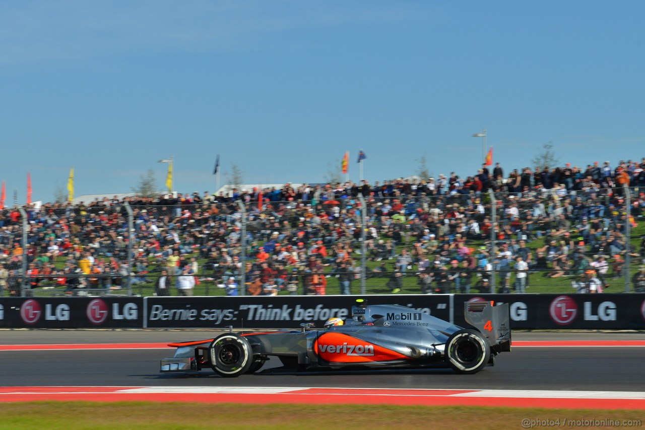 GP USA, 17.11.2012 - Prove Libere 3, Lewis Hamilton (GBR) McLaren Mercedes MP4-27 