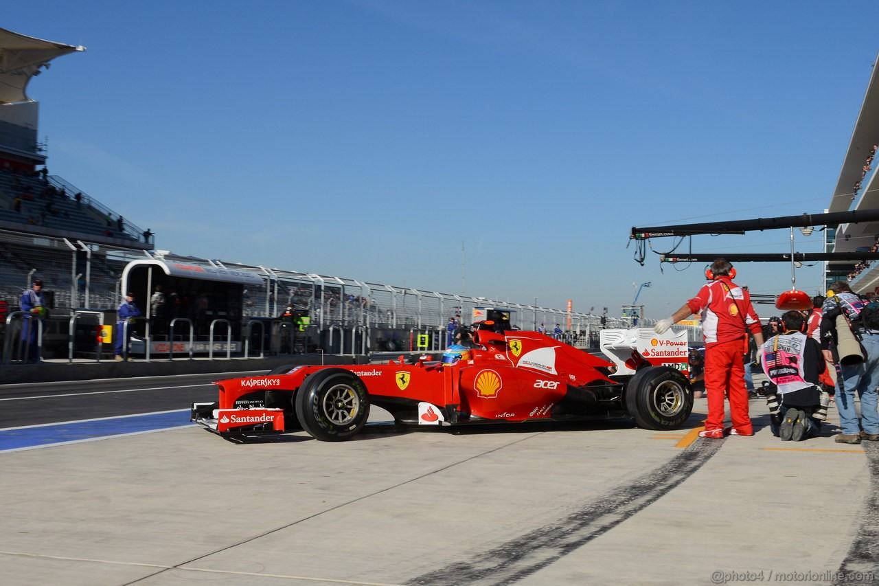 GP USA, 17.11.2012 - Prove Libere 3, Fernando Alonso (ESP) Ferrari F2012