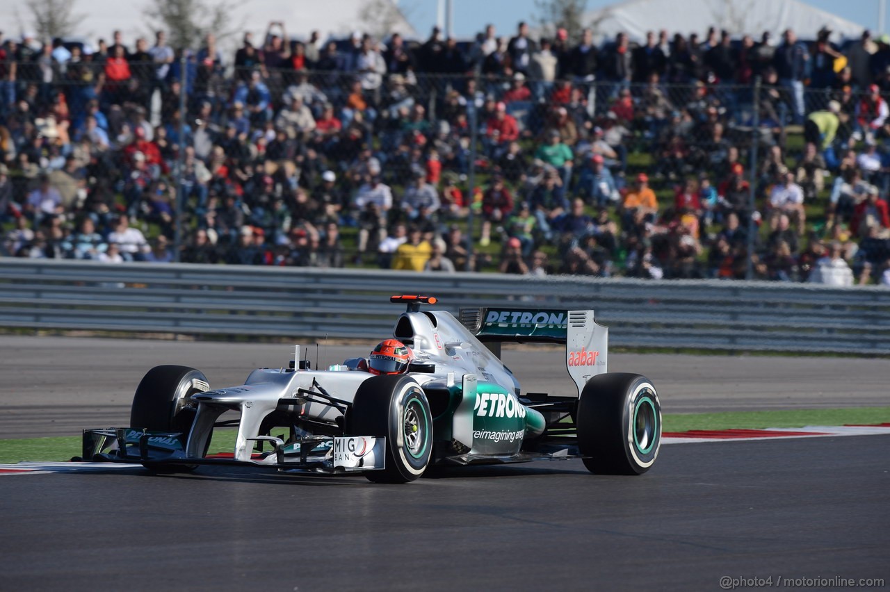 GP USA, 17.11.2012 - Prove Libere 3, Michael Schumacher (GER) Mercedes AMG F1 W03