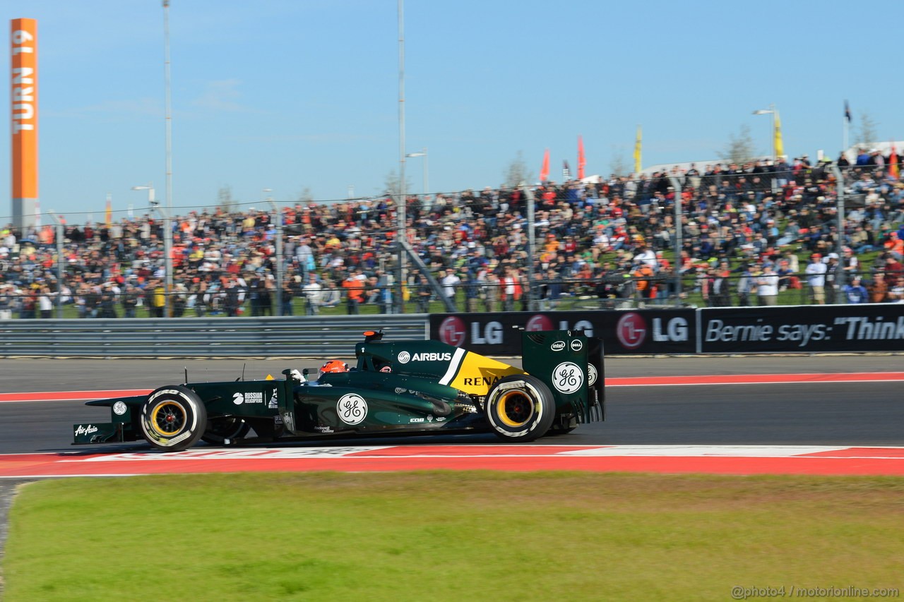 GP USA, 17.11.2012 - Prove Libere 3, Heikki Kovalainen (FIN) Caterham F1 Team CT01