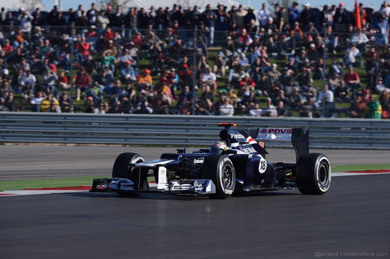 GP USA, 17.11.2012 - Prove Libere 3, Pastor Maldonado (VEN), Williams F1 Team FW34