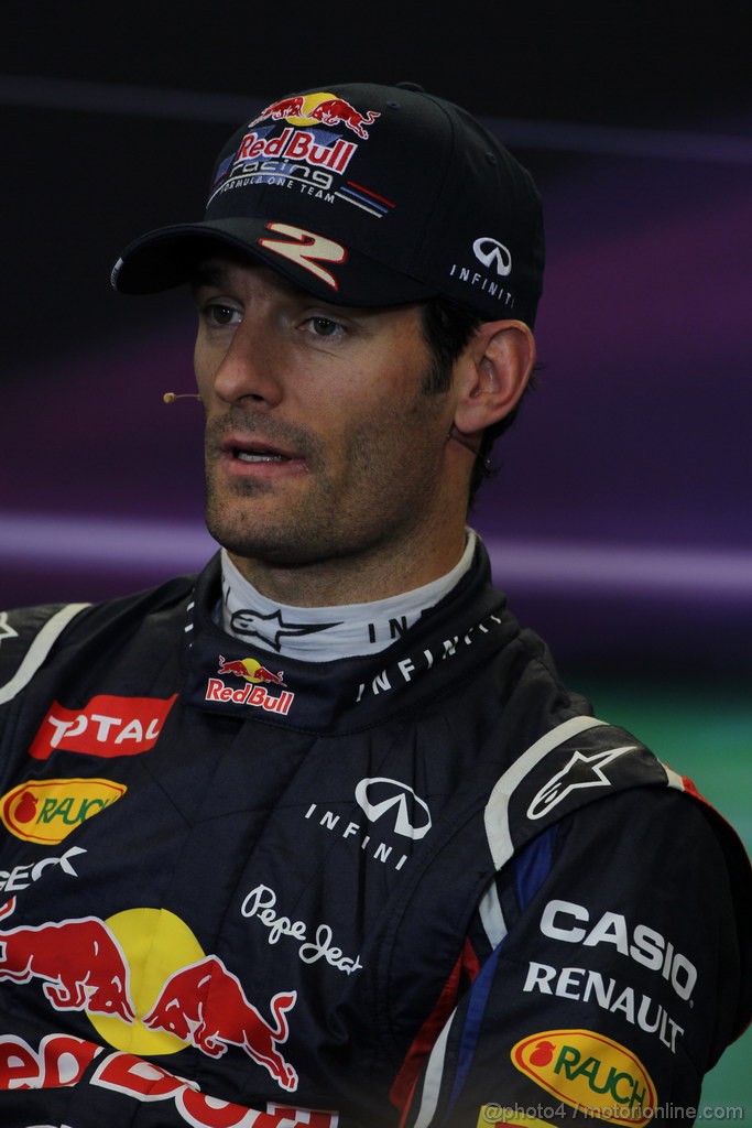 GP USA, 17.11.2012 - Press Conference,  Mark Webber (AUS) Red Bull Racing RB8