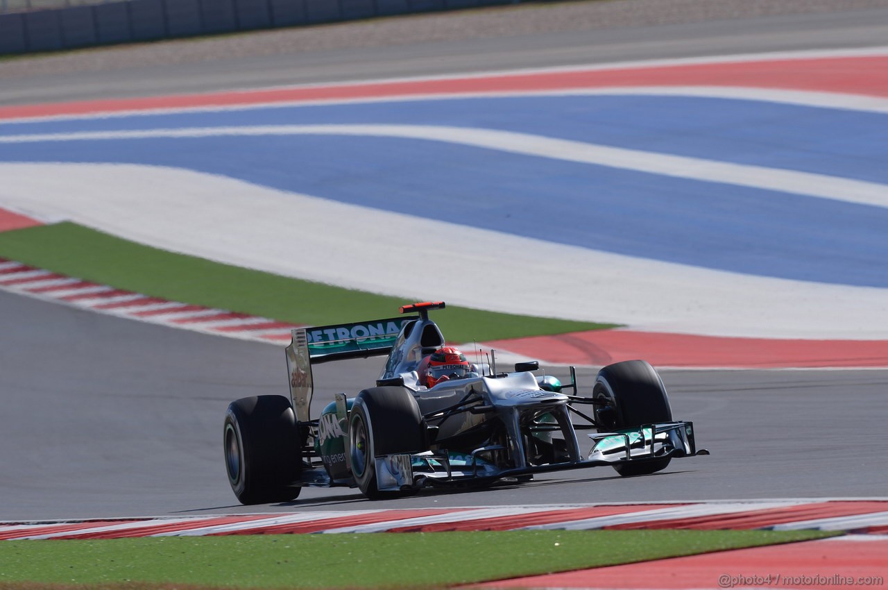 GP USA, 17.11.2012 - Qualifiche, Michael Schumacher (GER) Mercedes AMG F1 W03