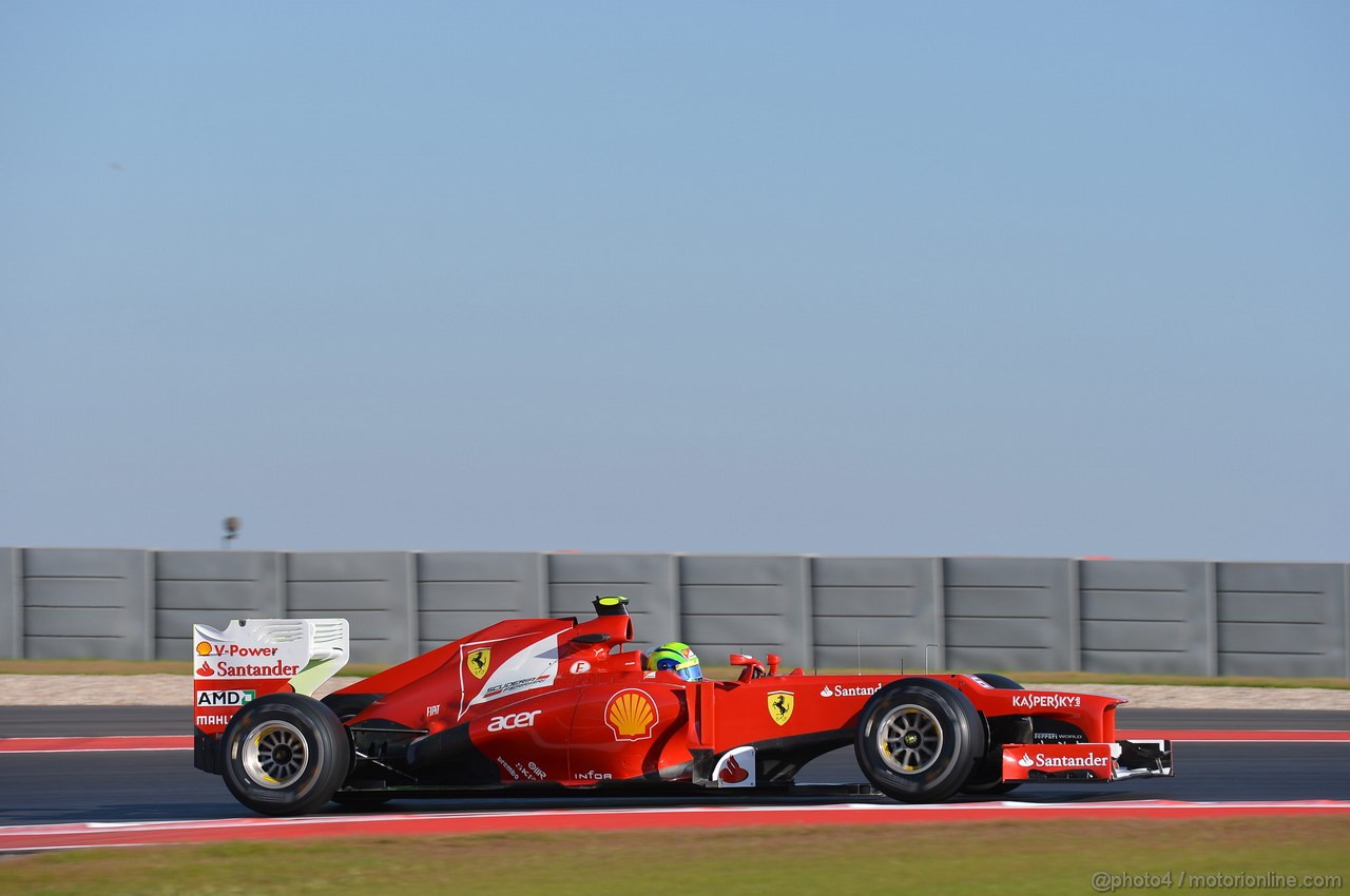 GP USA, 16.11.2012 - Free practice 1, Felipe Massa (BRA) Ferrari F2012
