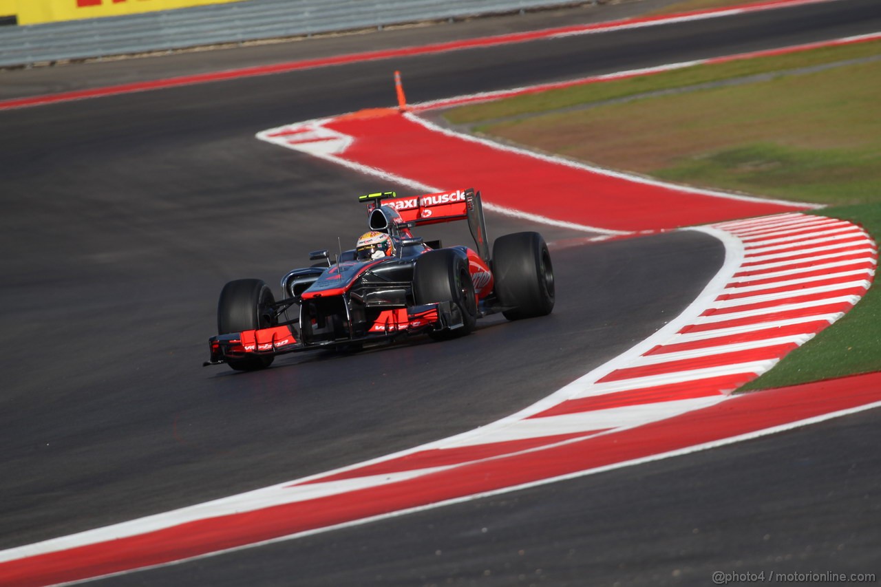 GP USA, 16.11.2012 - Free practice 1, Lewis Hamilton (GBR) McLaren Mercedes MP4-27