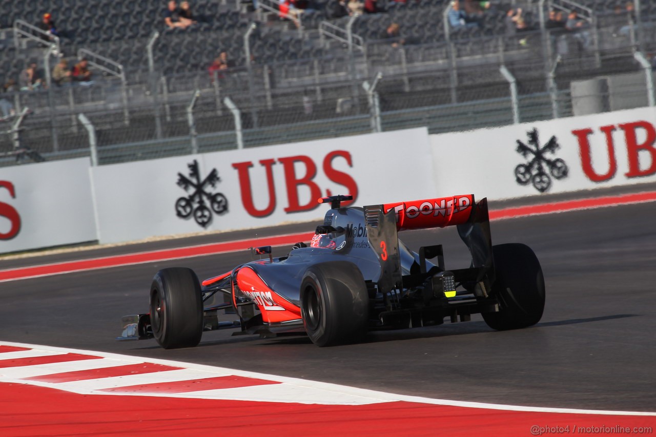 GP USA, 16.11.2012 - Free practice 1, Jenson Button (GBR) McLaren Mercedes MP4-27