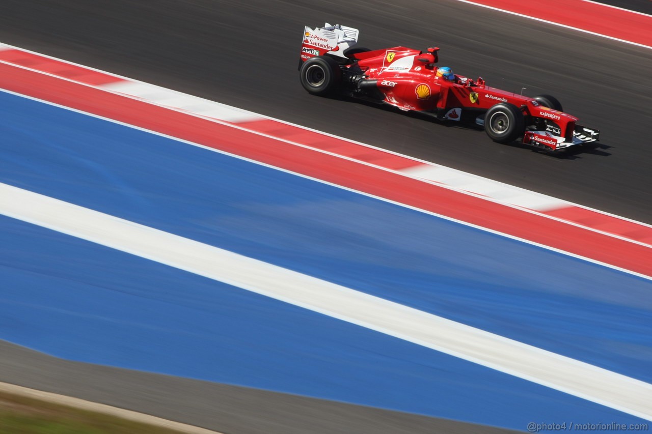 GP USA, 16.11.2012 - Free practice 2, Fernando Alonso (ESP) Ferrari F2012