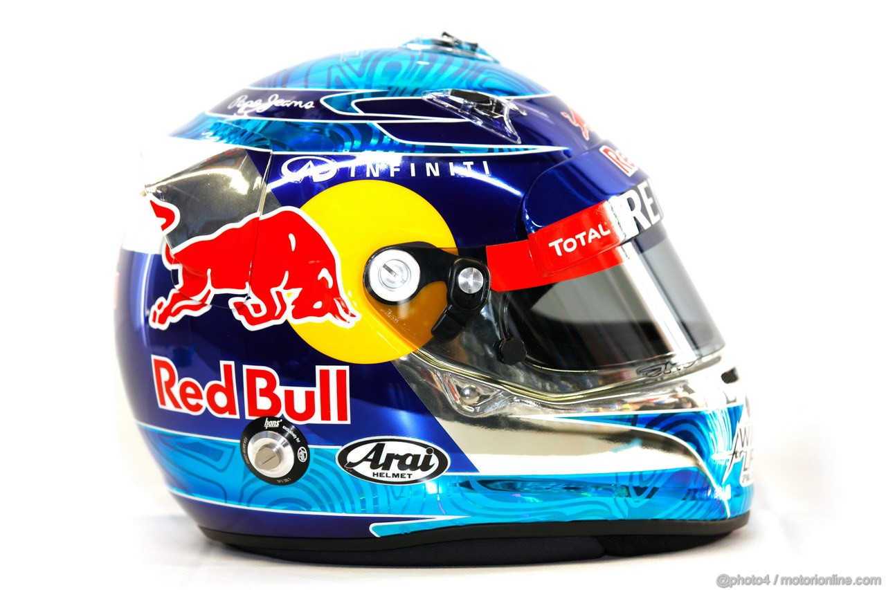 Jerez Test Febbraio 2012, 09.02.2012 Jerez, Spain,
Sebastian Vettel (GER), Red Bull Racing helmet - Formula 1 Testing, day 1 - Formula 1 World Championship 