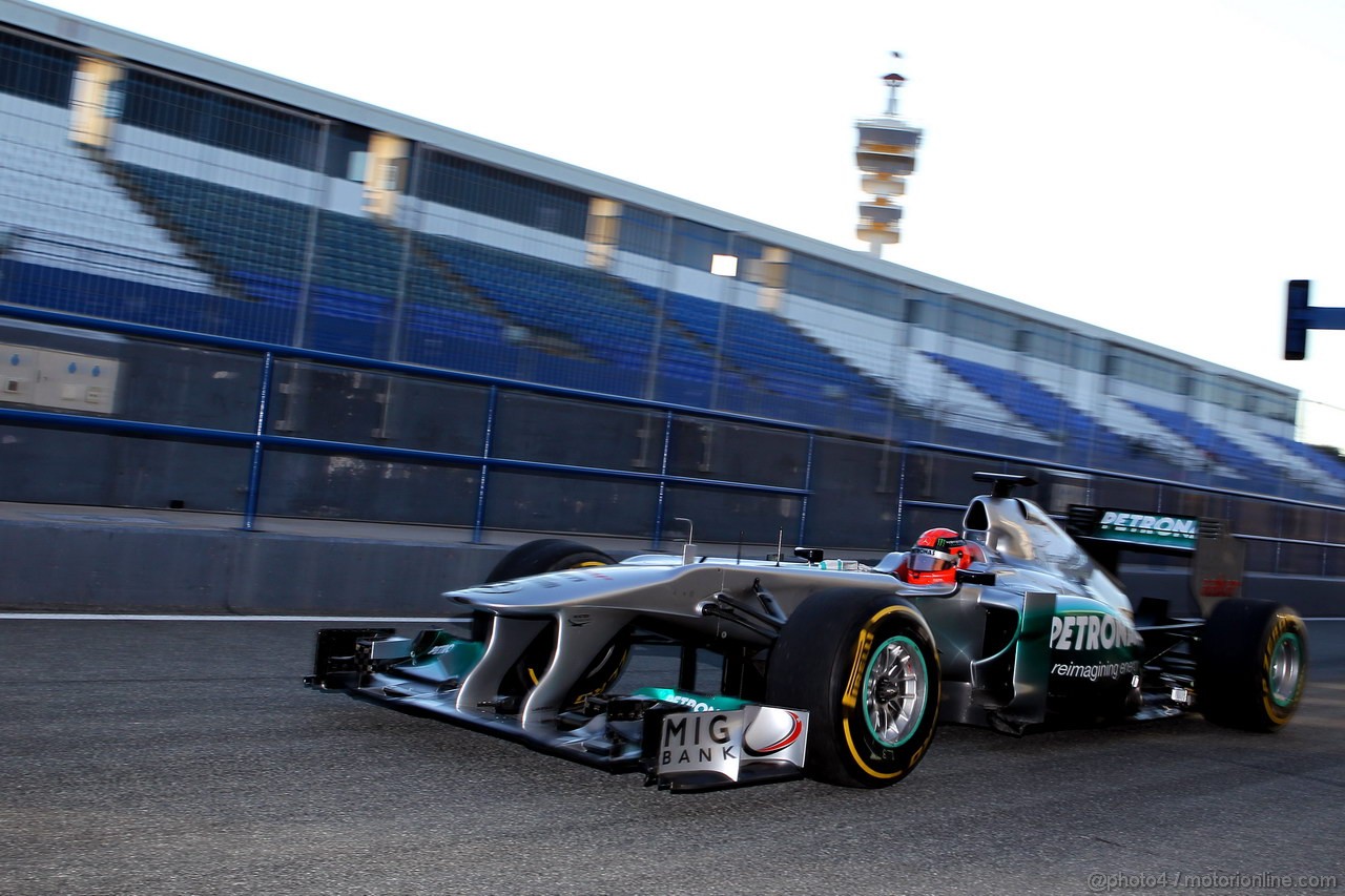 Jerez Test Febbraio 2012, 08.02.2012 Jerez, Spain,
Michael Schumacher (GER), Mercedes GP Petronas F1 Team  - Formula 1 Testing, day 1 - Formula 1 World Championship 