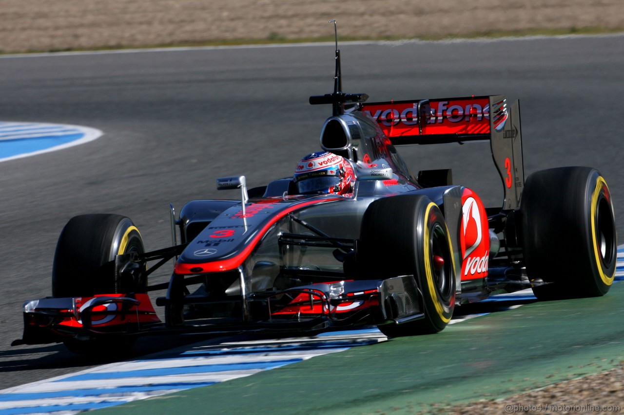 Jerez Test Febbraio 2012, 08.02.2012 Jerez, Spain,
Jenson Button (GBR), McLaren Mercedes   - Formula 1 Testing, day 1 - Formula 1 World Championship 