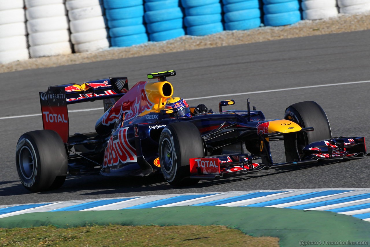 Jerez Test Febbraio 2012, 08.02.2012 Jerez, Spain,
Mark Webber (AUS), Red Bull Racing  - Formula 1 Testing, day 1 - Formula 1 World Championship 