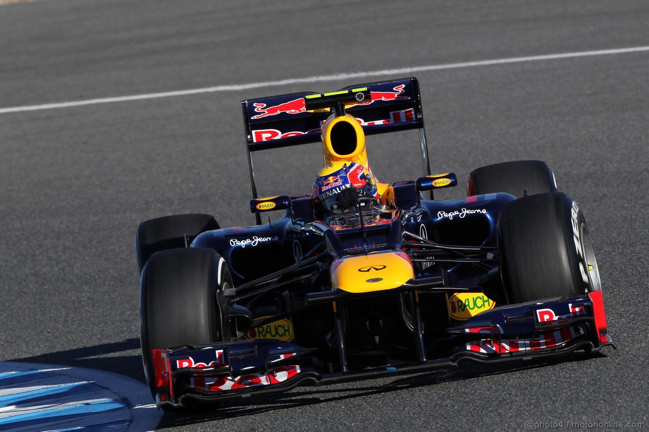 Jerez Test Febbraio 2012, 08.02.2012 Jerez, Spain,
Mark Webber (AUS), Red Bull Racing  - Formula 1 Testing, day 1 - Formula 1 World Championship 