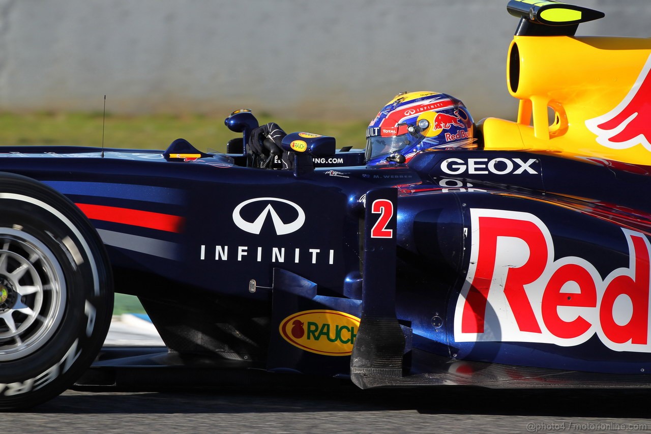 Jerez Test Febbraio 2012, 08.02.2012 Jerez, Spain,
Mark Webber (AUS), Red Bull Racing  - Formula 1 Testing, day 1 - Formula 1 World Championship 