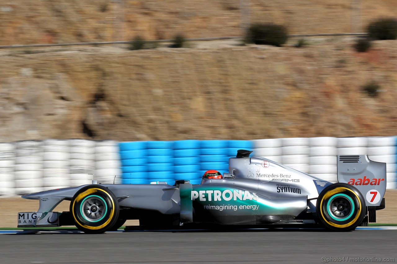 Jerez Test Febbraio 2012, 08.02.2012 Jerez, Spain,
Michael Schumacher (GER), Mercedes GP Petronas F1 Team  - Formula 1 Testing, day 1 - Formula 1 World Championship 