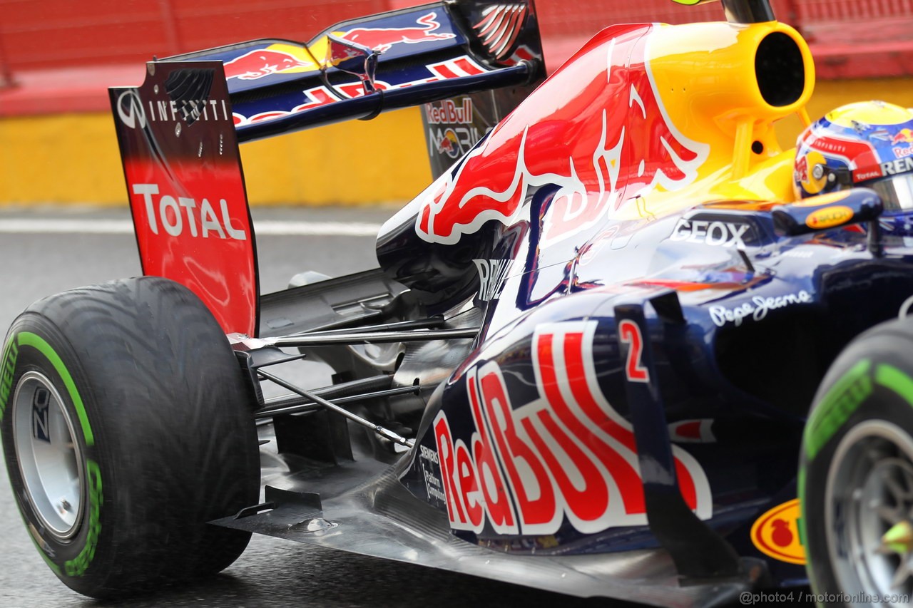 Mugello Test Maggio 2012, Mark Webber (AUS), Red Bull Racing rear suspension e exhaust 
01.05.2012. Formula 1 World Championship, Testing, Mugello, Italy 
 