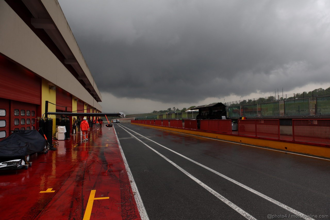 Mugello Test Maggio 2012, Rain clouds over the circuit 
01.05.2012. Formula 1 World Championship, Testing, Mugello, Italy 
 