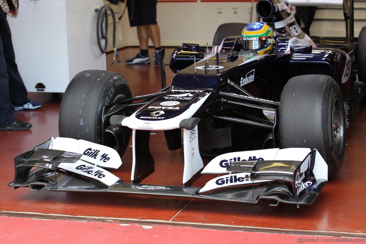 Mugello Test Maggio 2012, Bruno Senna (BRA), Williams F1 Team front wing 
02.05.2012. Formula 1 World Championship, Testing, Mugello, Italy 
 