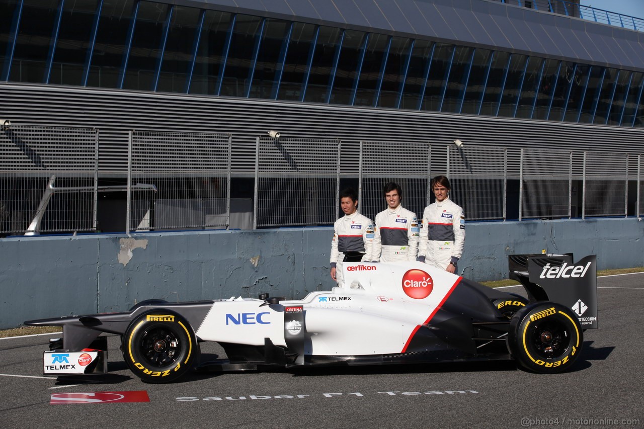 Sauber C31, Kamui Kobayashi (JAP), Sauber F1 Team with Sergio Perez (MEX), Sauber F1 Team e Kamui Kobayashi (JAP), Sauber F1 Team  - Sauber C31 Ferrari Launch 