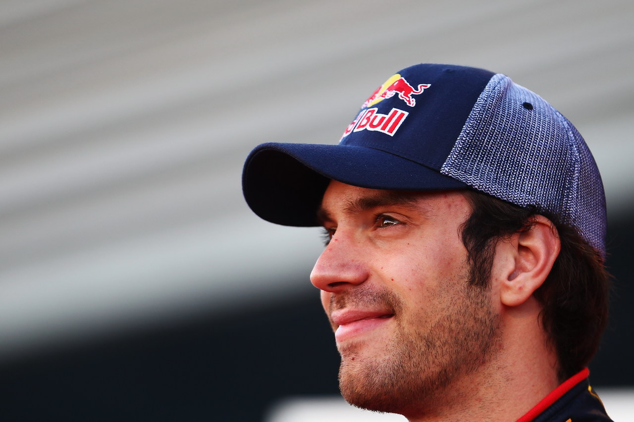 Toro Rosso STR7, JEREZ DE LA FRONTERA, SPAIN - FEBRUARY 06:  Scuderia Toro Rosso driver Jean-Eric Vergne of France attends the unveiling of the new Scuderia Toro Rosso STR7 at the Circuito de Jerez on February 6, 2012 in Jerez de la Frontera, Spain.  (Photo by Clive Mason/Getty Images)