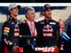 Toro Rosso STR7, JEREZ DE LA FRONTERA, SPAIN - FEBRUARY 06:  Scuderia Toro Rosso drivers Jean-Eric Vergne (R) of France e Daniel Ricciardo (L) of Australia unveil the new Scuderia Toro Rosso STR7 alongside CEPSA Co-Chairman Santiago Bergareche (C) at the Circuito de Jerez on February 6, 2012 in Jerez de la Frontera, Spain.  (Photo by Paul Gilham/Getty Images)