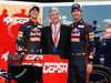 Toro Rosso STR7, JEREZ DE LA FRONTERA, SPAIN - FEBRUARY 06:  Scuderia Toro Rosso drivers Jean-Eric Vergne (R) of France e Daniel Ricciardo (L) of Australia unveil the new Scuderia Toro Rosso STR7 alongside CEPSA Co-Chairman Santiago Bergareche (C) at the Circuito de Jerez on February 6, 2012 in Jerez de la Frontera, Spain.  (Photo by Mark Thompson/Getty Images)
