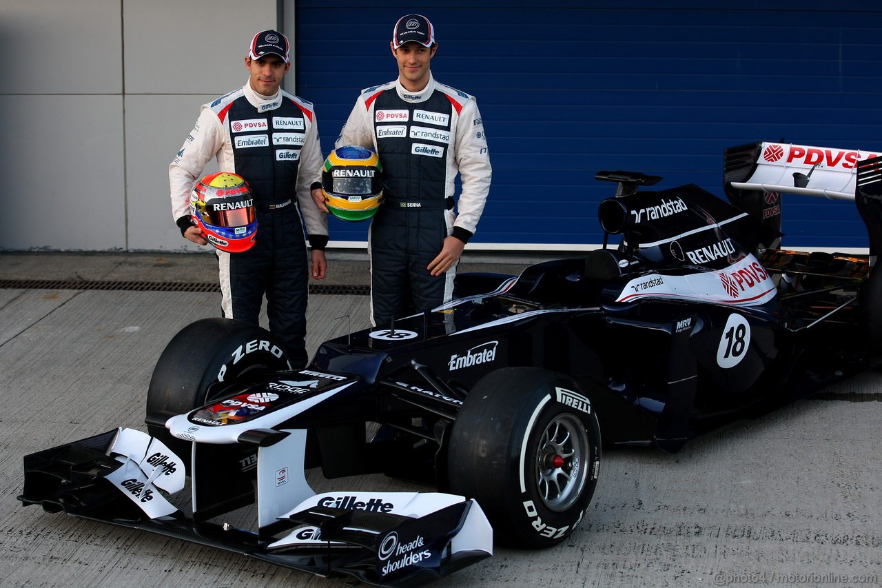 Williams FW34, 07.02.2012 Jerez, Spain, 
Pastor Maldonado (VEN), Williams F1 Team e Bruno Senna (VEN), Williams F1 Team - Williams F1 Team FW34 Launch 