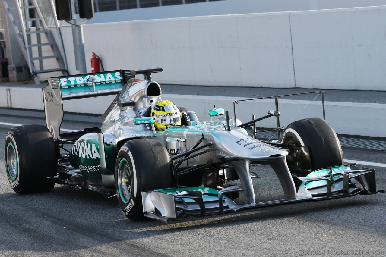 BARCELONA TEST MARZO 2013, Nico Rosberg (GER) Mercedes AMG F1 W04 running sensor equipment.
03.03.2013. 