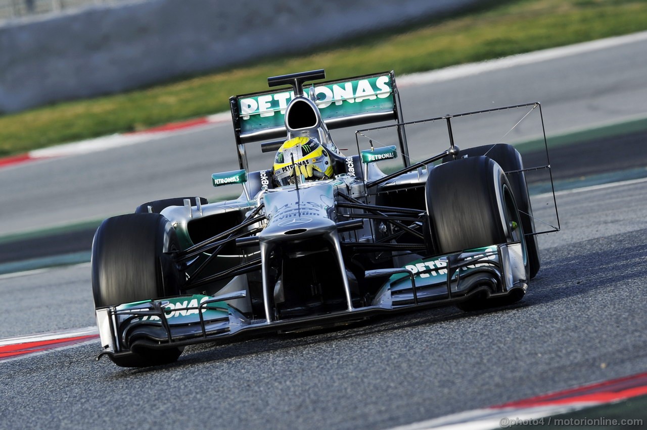 BARCELONA TEST MARZO 2013, Nico Rosberg (GER) Mercedes AMG F1 W04 running sensor equipment.
03.03.2013. 