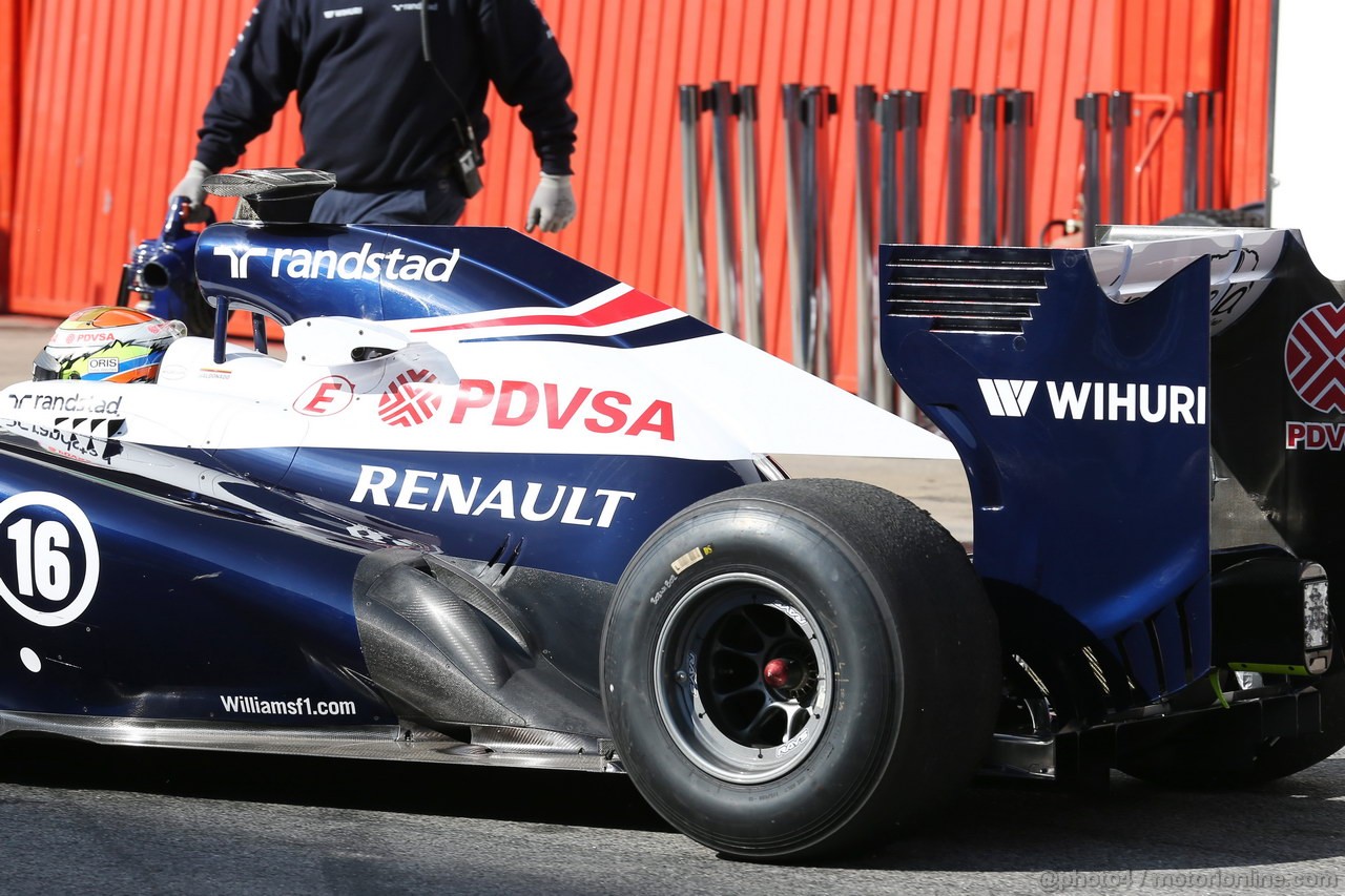 BARCELONA TEST MARZO 2013, Williams FW35 rear wing e exhaust.
02.03.2013. 