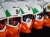 BARCELONA TEST MARZO 2013, Sahara Force India F1 Team meccanici' helmets.
02.03.2013. 