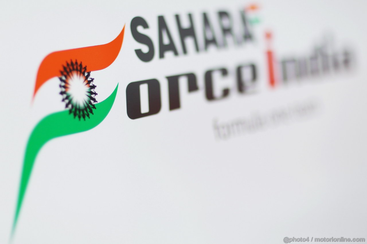 BARCELONA TEST MARZO 2013, Sahara Force India F1 Team logo.
01.03.2013. 