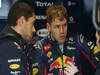 BARCELONA TEST MARZO 2013, Sebastian Vettel (GER) Red Bull Racing with Guillaume Rocquelin  (ITA) Red Bull Racing Gara Engineer (Left).
01.03.2013. 