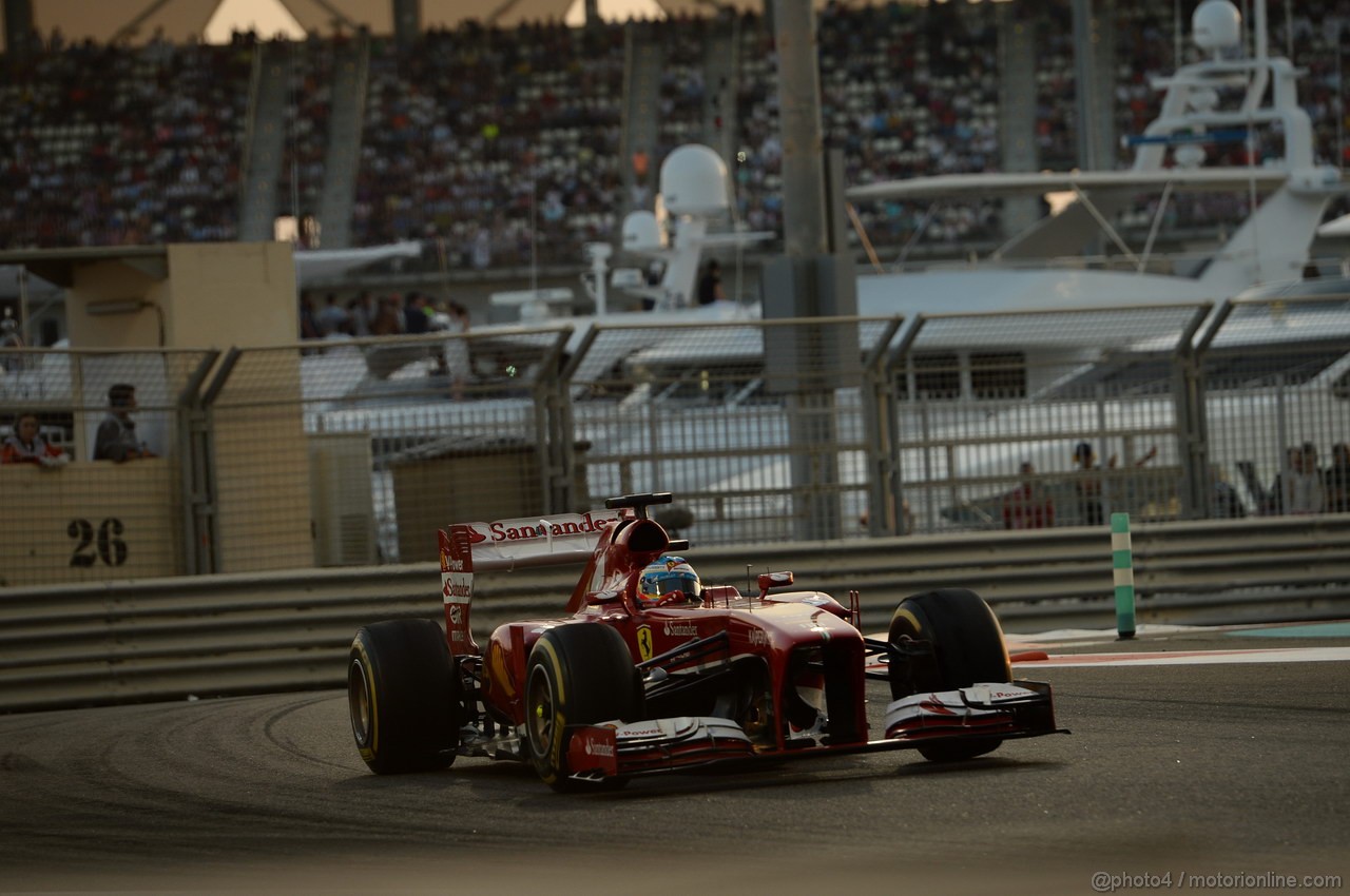 GP ABU DHABI, 03.11.2013- Gara: Fernando Alonso (ESP) Ferrari F138 