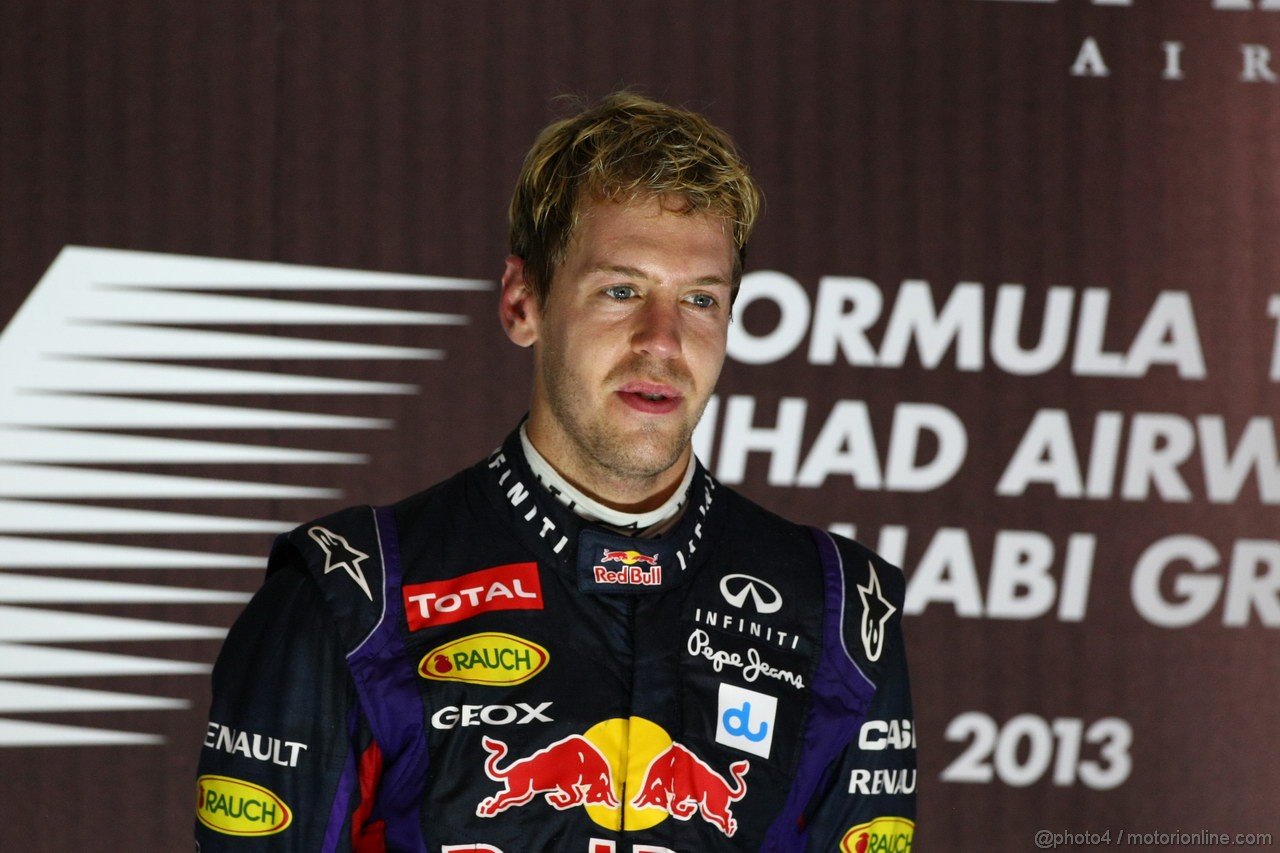 GP ABU DHABI, 03.11.2013- Podium, winner Sebastian Vettel (GER) Red Bull Racing RB9