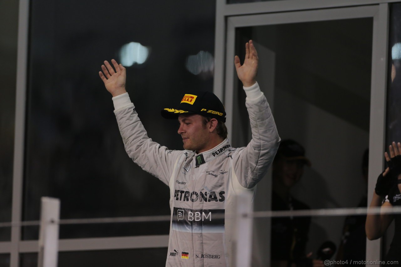 GP ABU DHABI, 03.11.2013- Podium, 3rd Nico Rosberg (GER) Mercedes AMG F1 W04