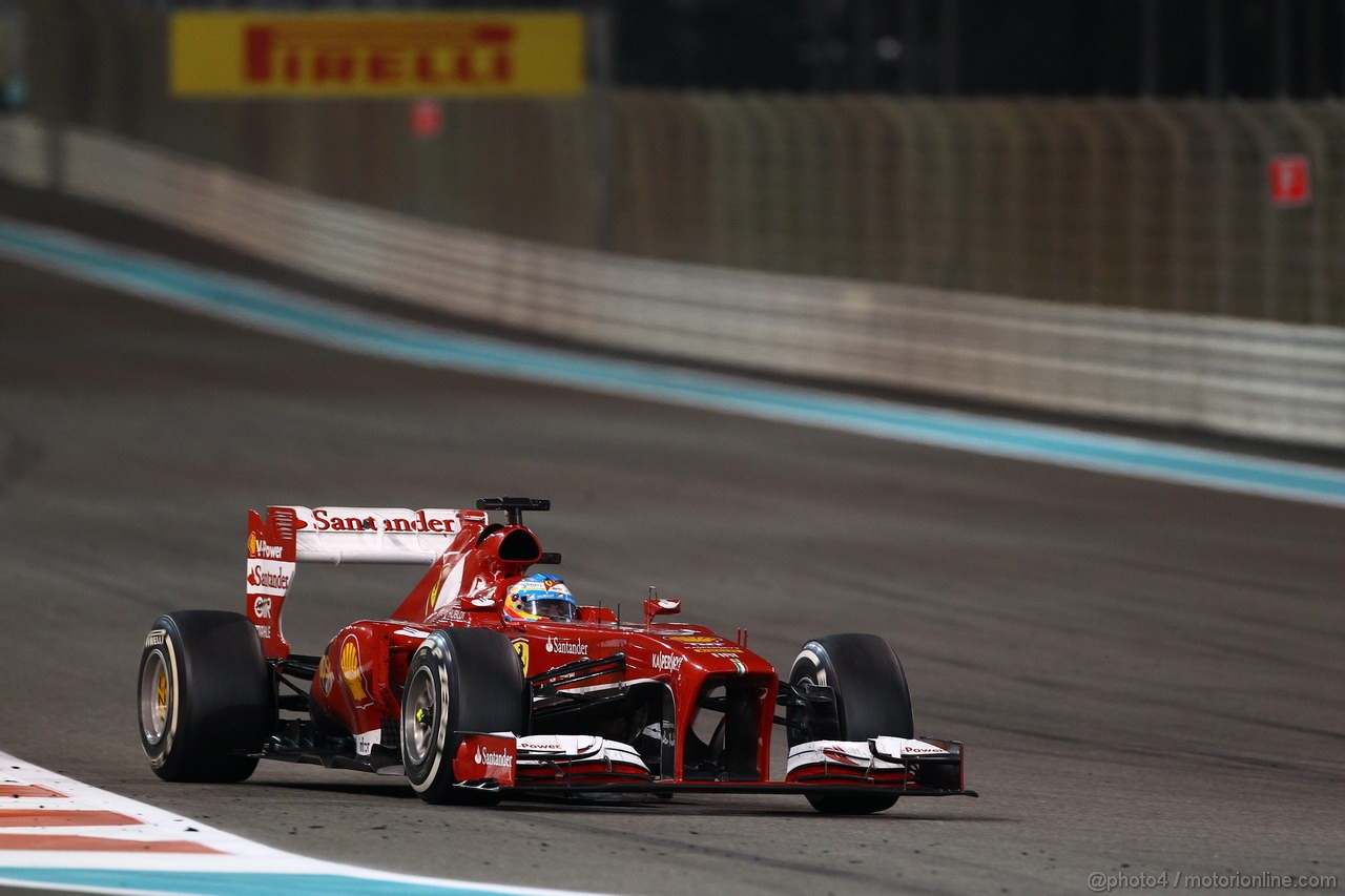 GP ABU DHABI, 03.11.2013- Gara, Fernando Alonso (ESP) Ferrari F138