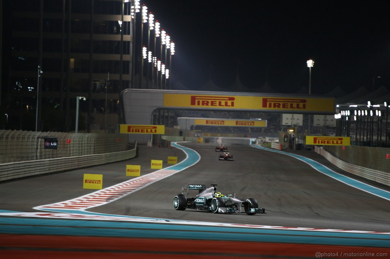 GP ABU DHABI, 03.11.2013- Gara, Nico Rosberg (GER) Mercedes AMG F1 W04