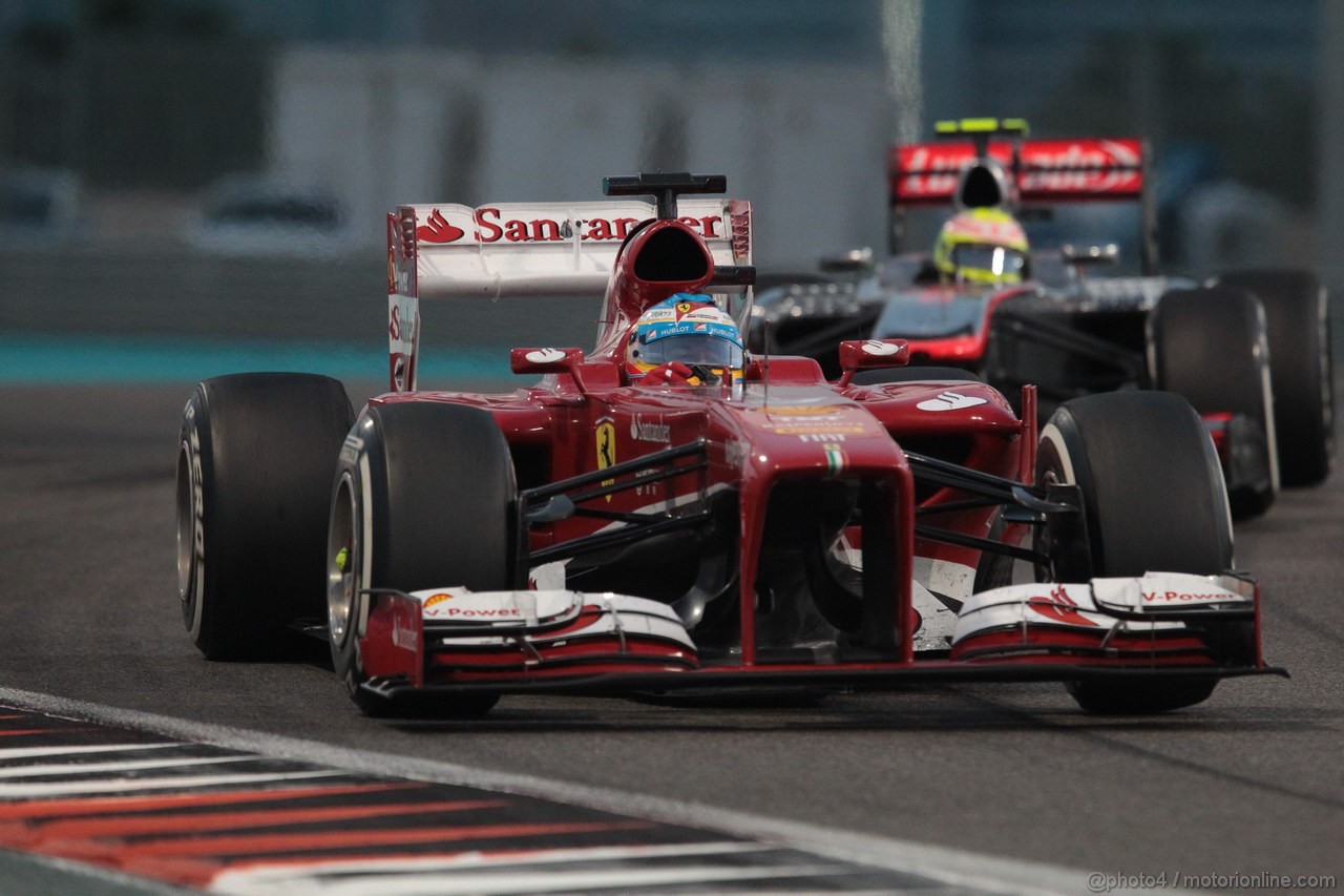 GP ABU DHABI, 03.11.2013- Gara, Fernando Alonso (ESP) Ferrari F138