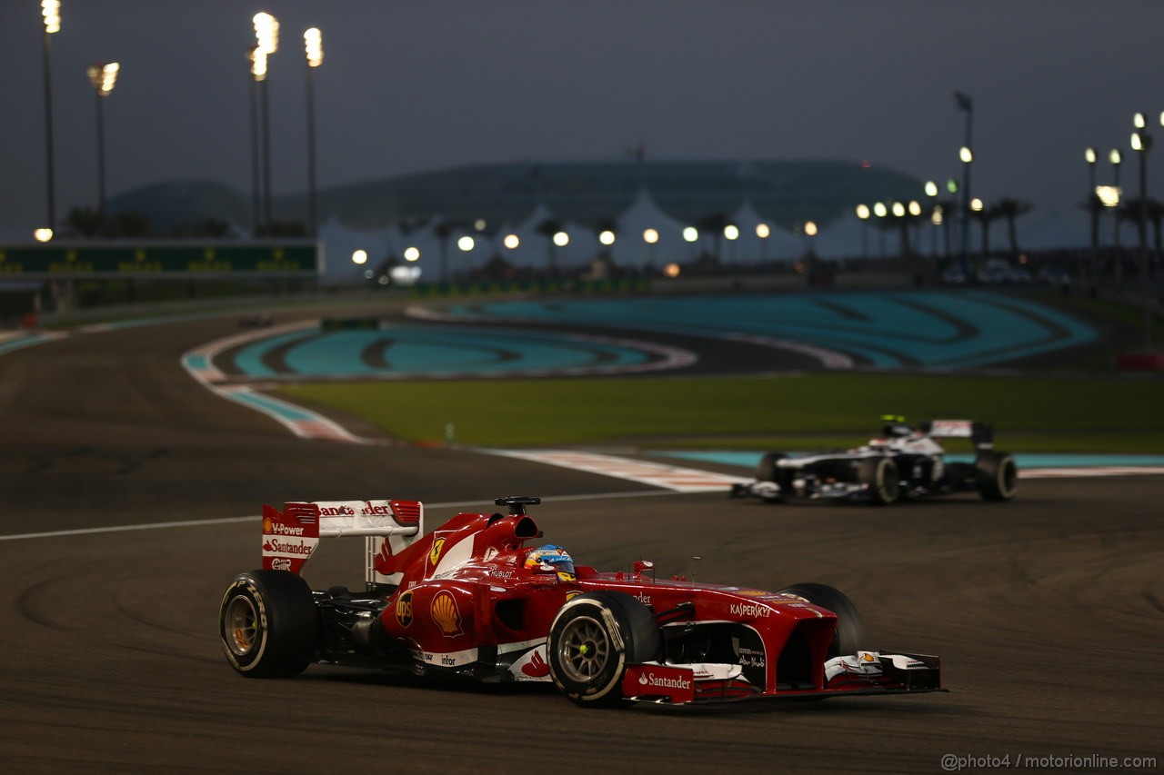 GP ABU DHABI, 03.11.2013- Gara, Fernando Alonso (ESP) Ferrari F138