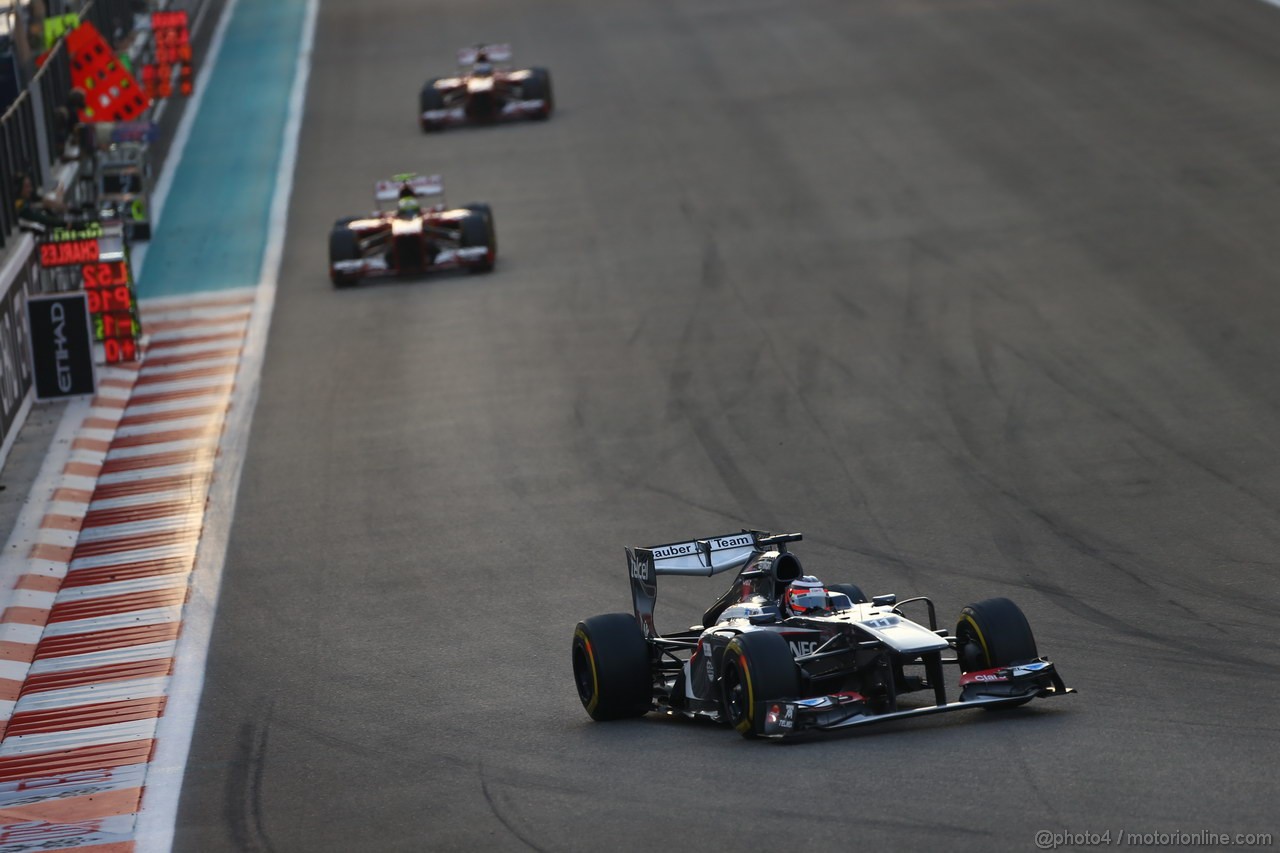GP ABU DHABI, 03.11.2013- Gara, Nico Hulkenberg (GER) Sauber F1 Team C32
