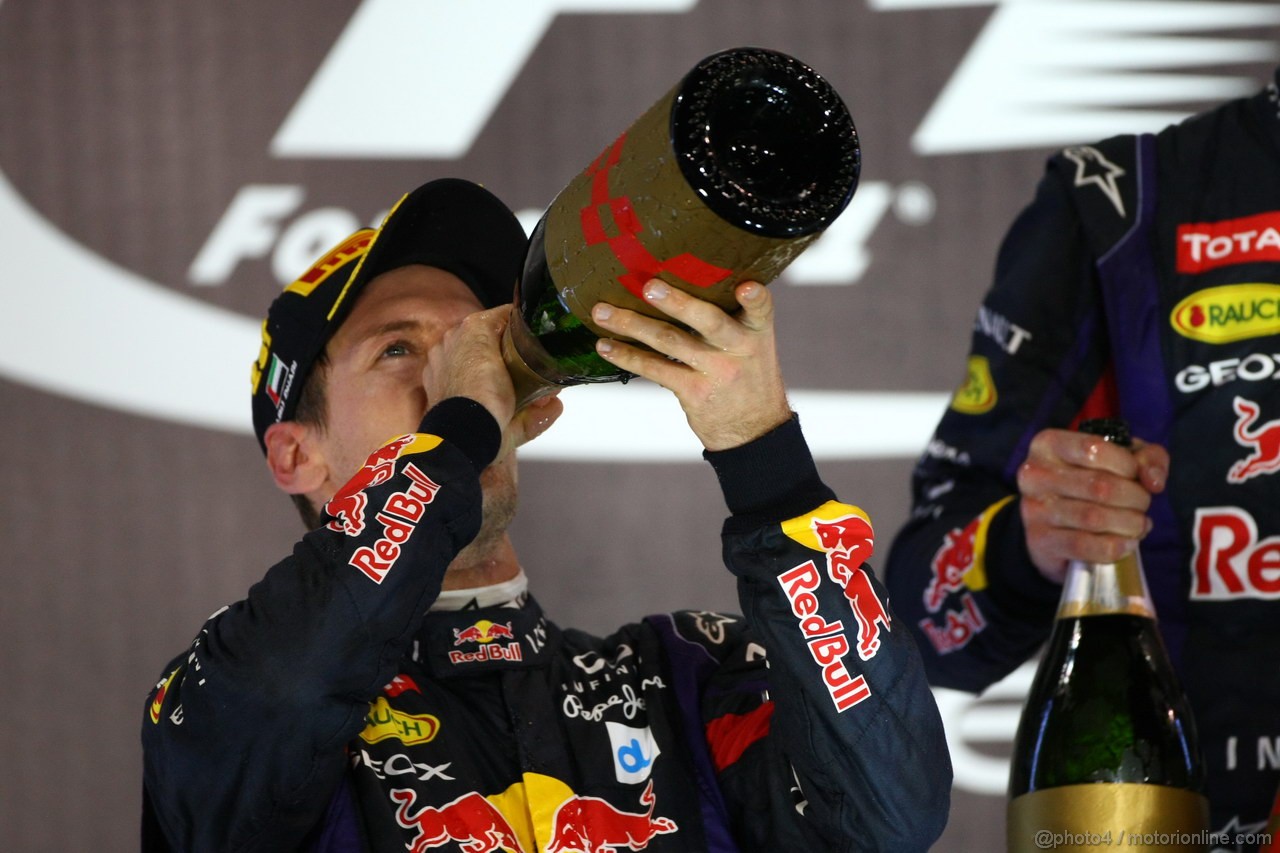 GP ABU DHABI, 03.11.2013- Podium, winner Sebastian Vettel (GER) Red Bull Racing RB9