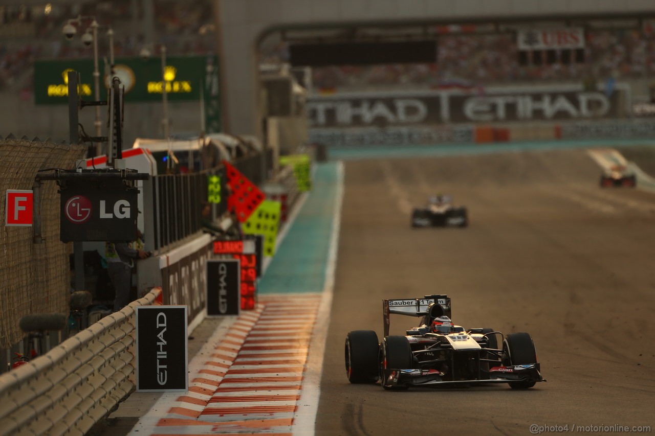 GP ABU DHABI, 03.11.2013- Gara, Nico Hulkenberg (GER) Sauber F1 Team C32