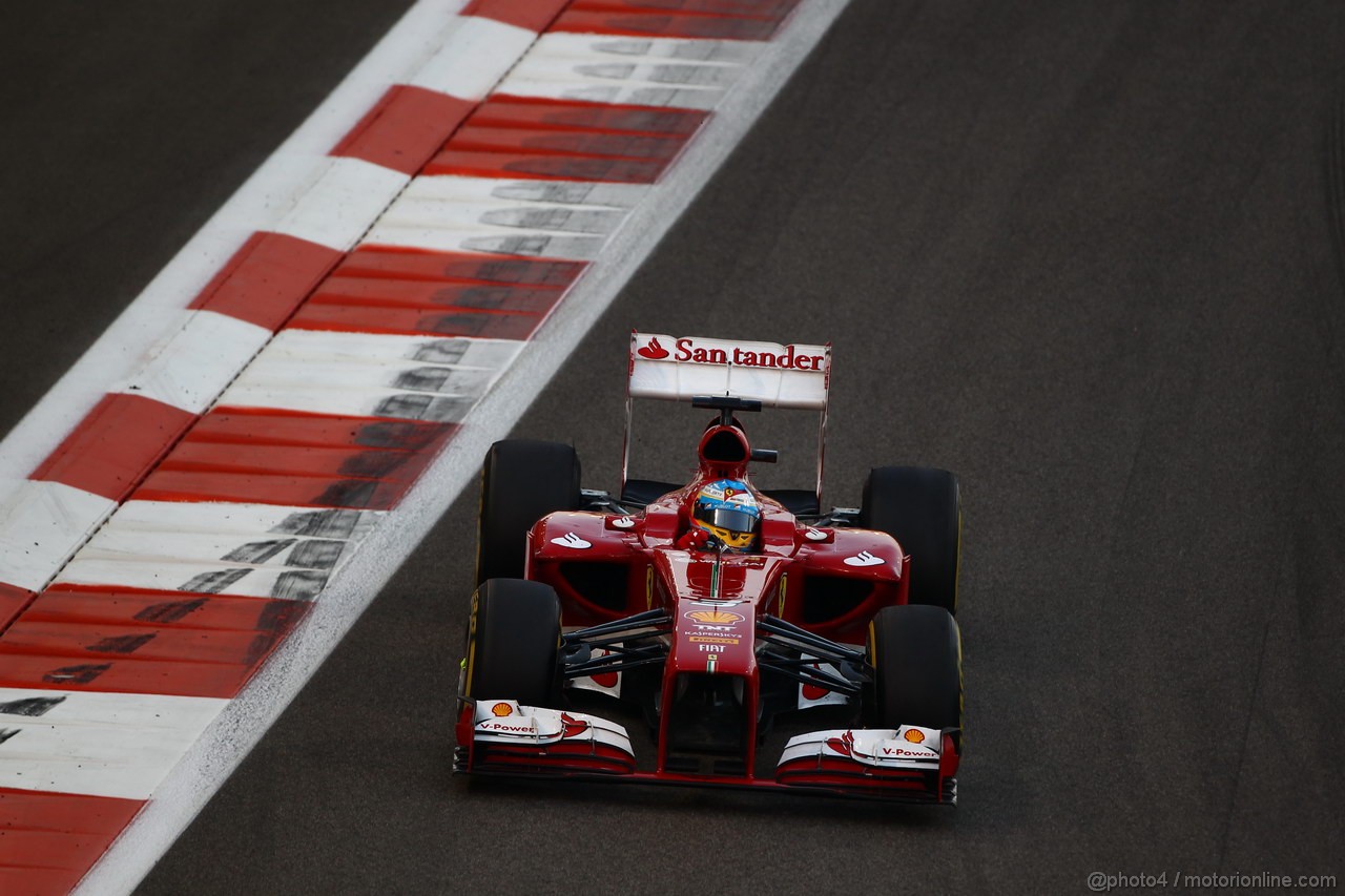 GP ABU DHABI, 03.11.2013- Gara, Fernando Alonso (ESP) Ferrari F138