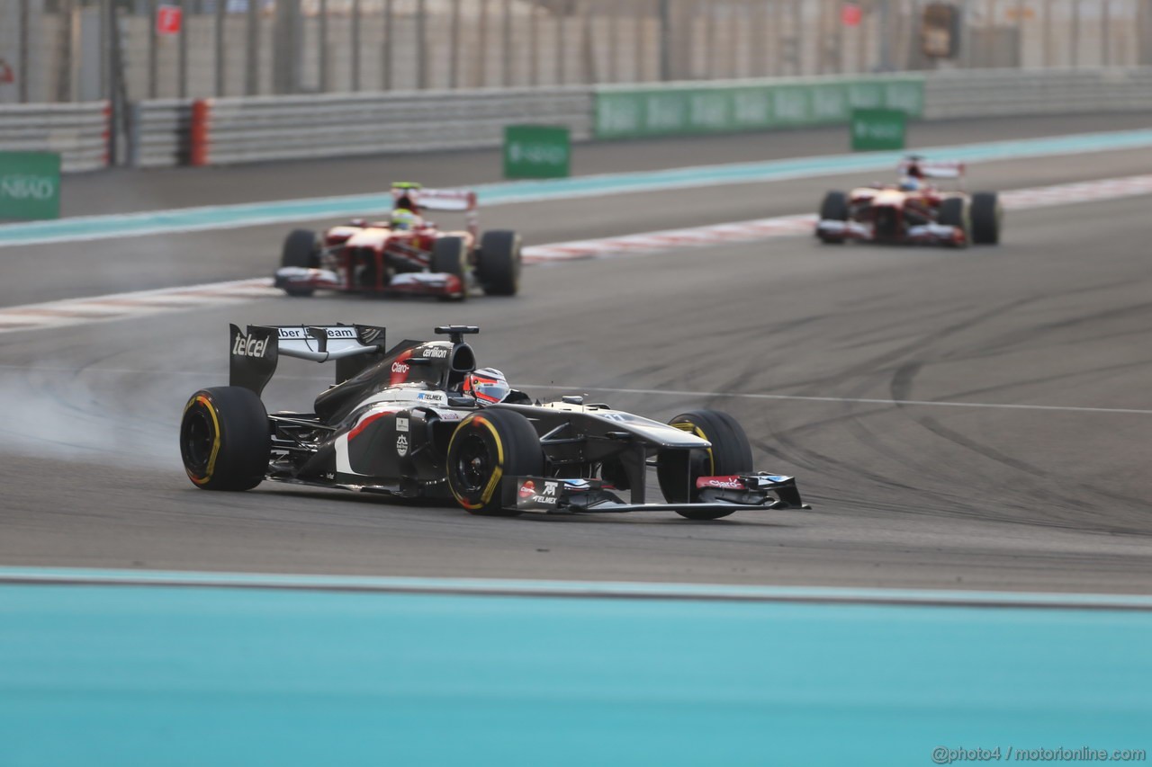 GP ABU DHABI, 03.11.2013- Gara, Nico Hulkenberg (GER) Sauber F1 Team C32