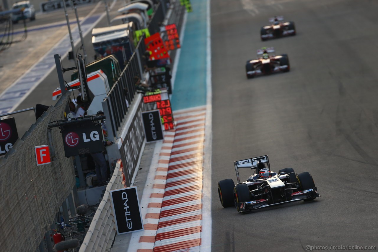 GP ABU DHABI, 03.11.2013- Gara, Nico Hulkenberg (GER) Sauber F1 Team C32
