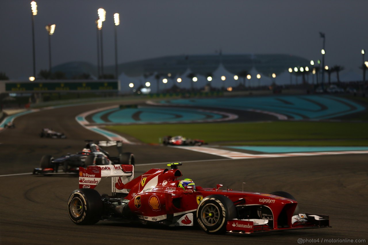 GP ABU DHABI, 03.11.2013- Gara, Felipe Massa (BRA) Ferrari F138