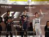 GP ABU DHABI, 03.11.2013- The Podium, winner Sebastian Vettel (GER) Red Bull Racing RB9, 2nd Mark Webber (AUS) Red Bull Racing RB9, 3rd Nico Rosberg (GER) Mercedes AMG F1 W04